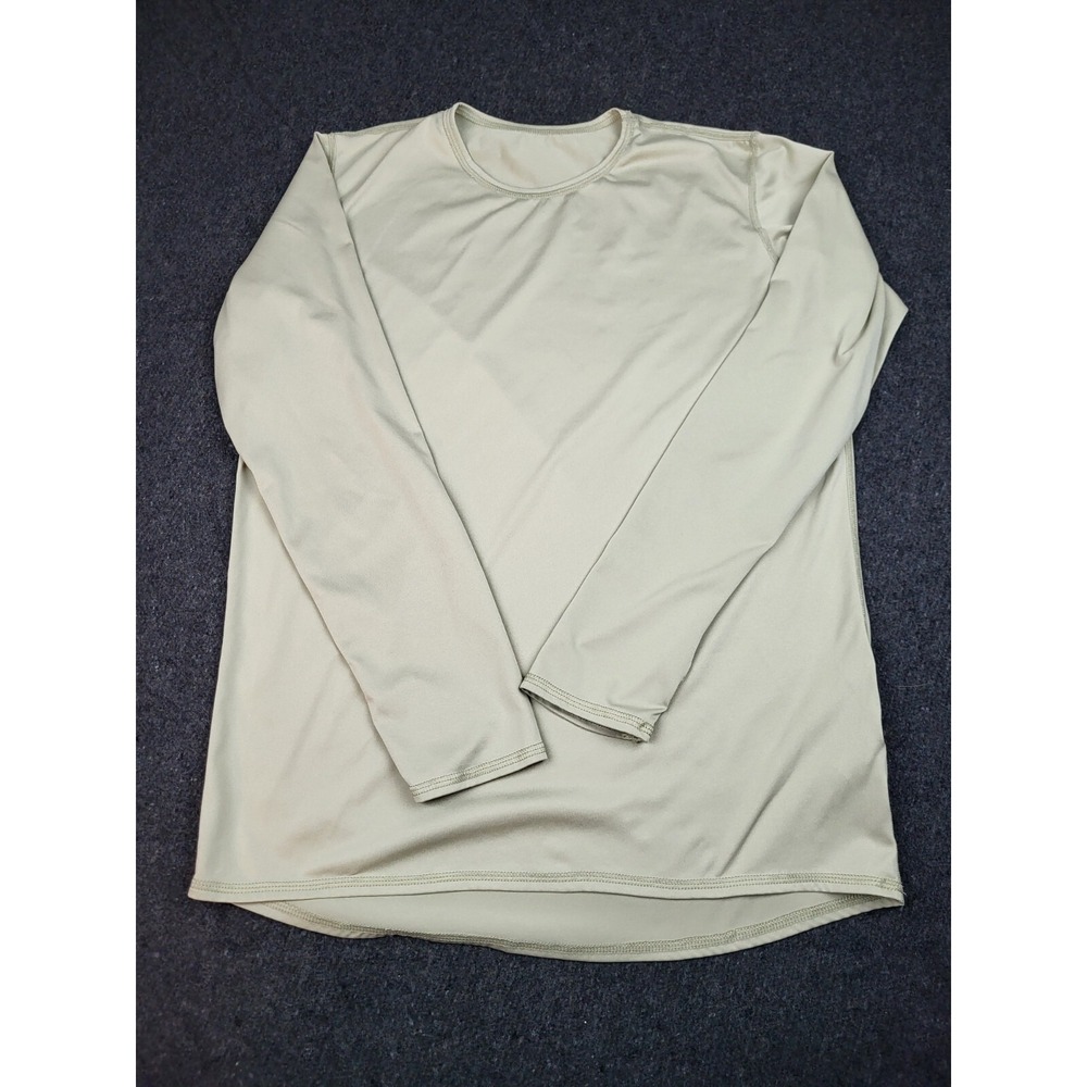 Milliken Military Cold Weather Shirt‎ Men Medium Gold Crew Neck Lightweight Soft